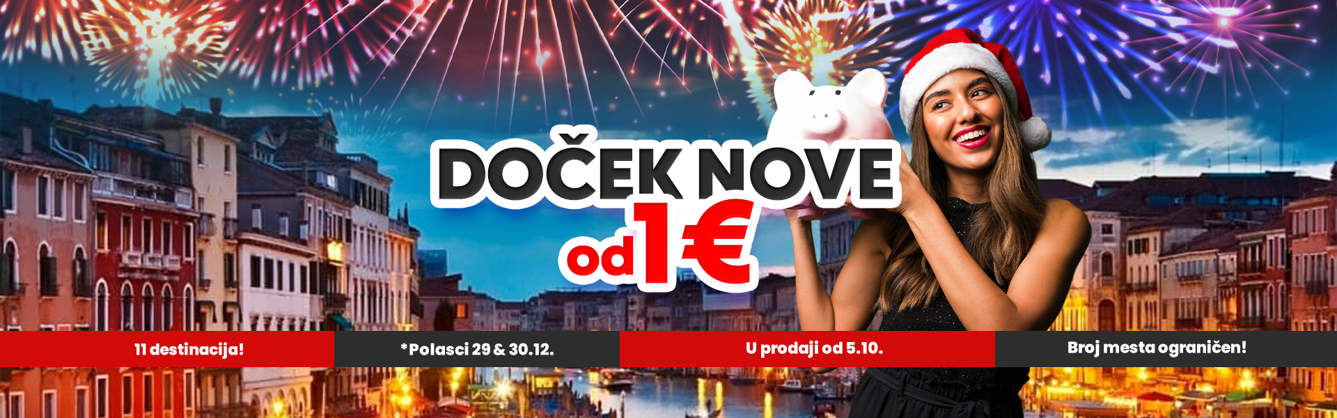 Dočekaj Novu godunu za 1 eur* u nekom od najlepših evropskih gradova uz UniCredit Banku & Rapsody Travel