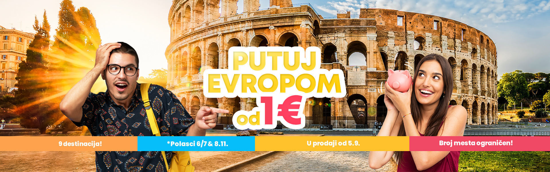 Putuj Evropom za 1 eur* uz UniCredit Bank & Rapsody Travel